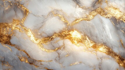 White marble texture with golden veins pattern. Light stone surface background. Luxury backdrop material. Abstract decorative design with bright lines