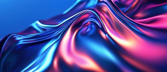 Fototapeta premium Colorful flowing fabric with vibrant light reflections