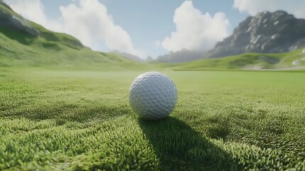 Golf Ball on a Mountainous Green