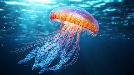 Enchanting Bioluminescent Jellyfish Dance in Slow Motion Underwater Dreamscape