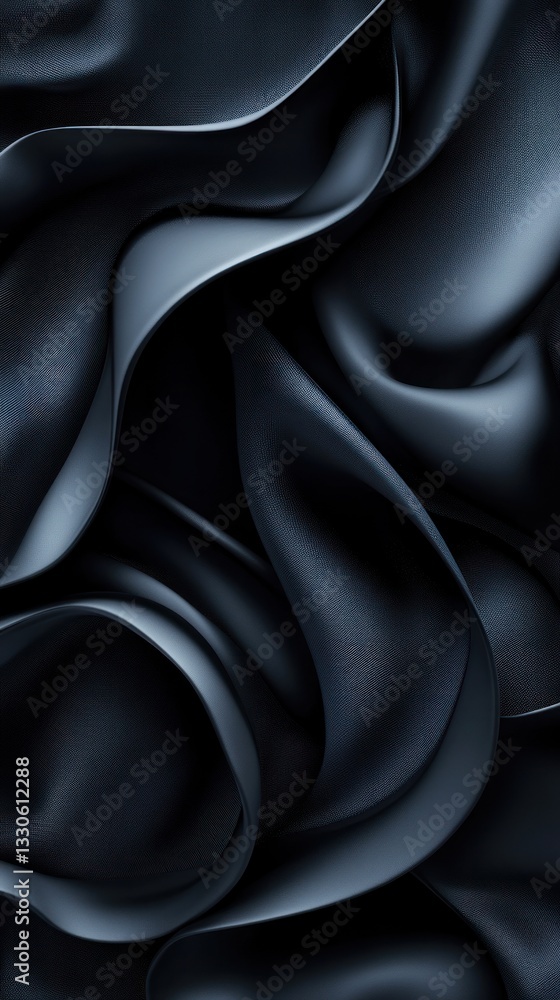 Poster elegant dark fabric folds with soft texture and depth