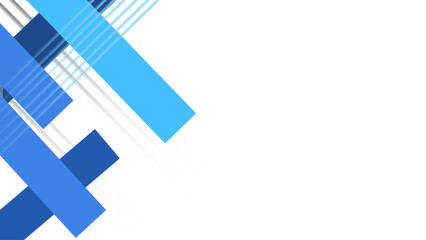 Blue abstract geometric background with gradient rectangles and lines on white background. Modern  concept design for presentation background.