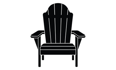 Fototapeta premium Adirondack chair silhouette, Adirondack chair, chair silhouette, beach summer Adirondack chair 