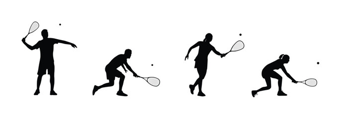 Squash playing silhouette