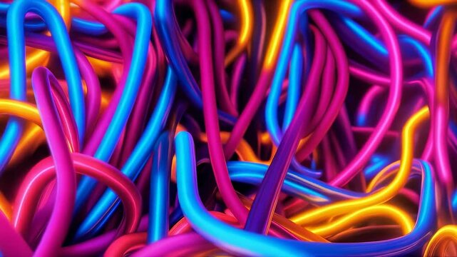 Colorful Neon Glow Abstract Design Patterns