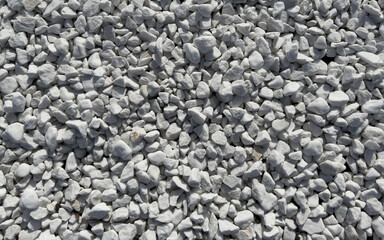 White small river pebbles close-up