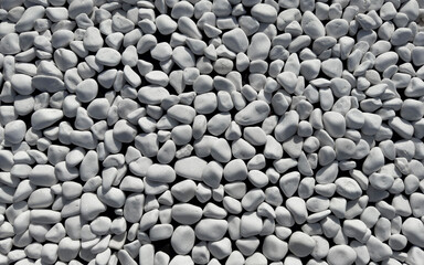Small white decorative stones for landscape design close-up