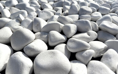 Fototapeta premium White river pebbles with smooth rounded shapes