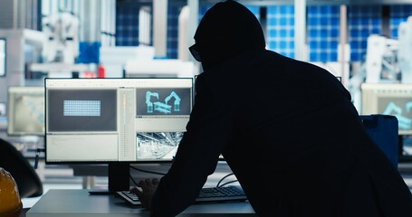 Masked worker in photovoltaics factory commits corporate espionage, stealing proprietary technology...