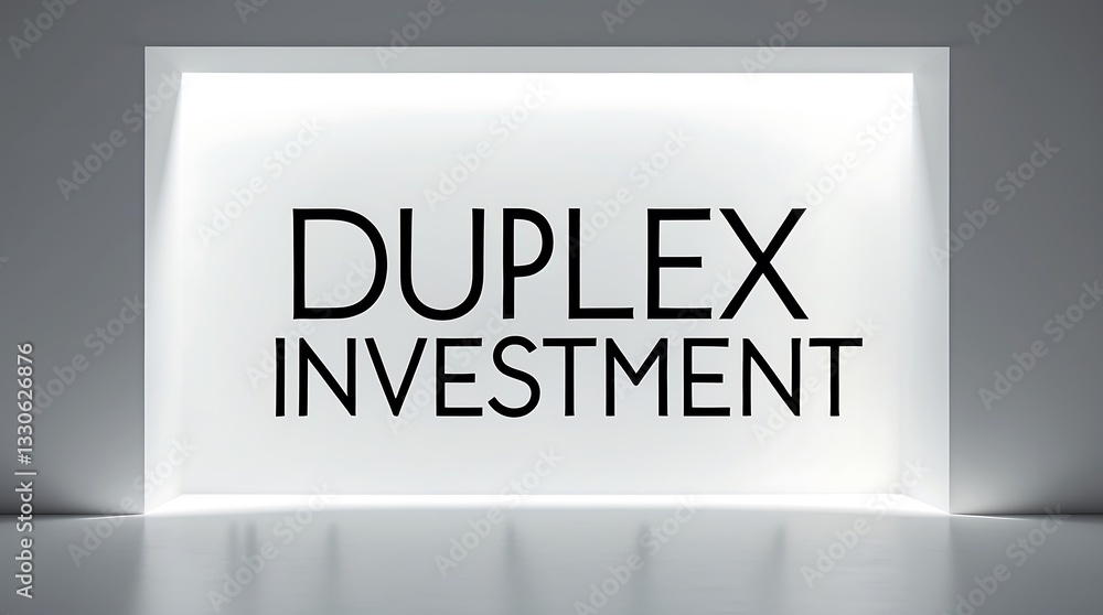 Aufkleber modern name display for duplex investment in a well-lit setting