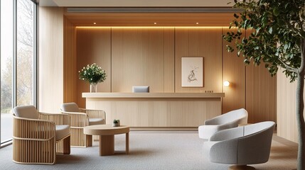 Modern Clean Interior of a Doctor's Office with Natural Light
