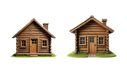 miniature wooden house (png)