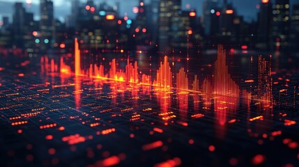 Futuristic Cityscape: Data Visualization and Urban Development