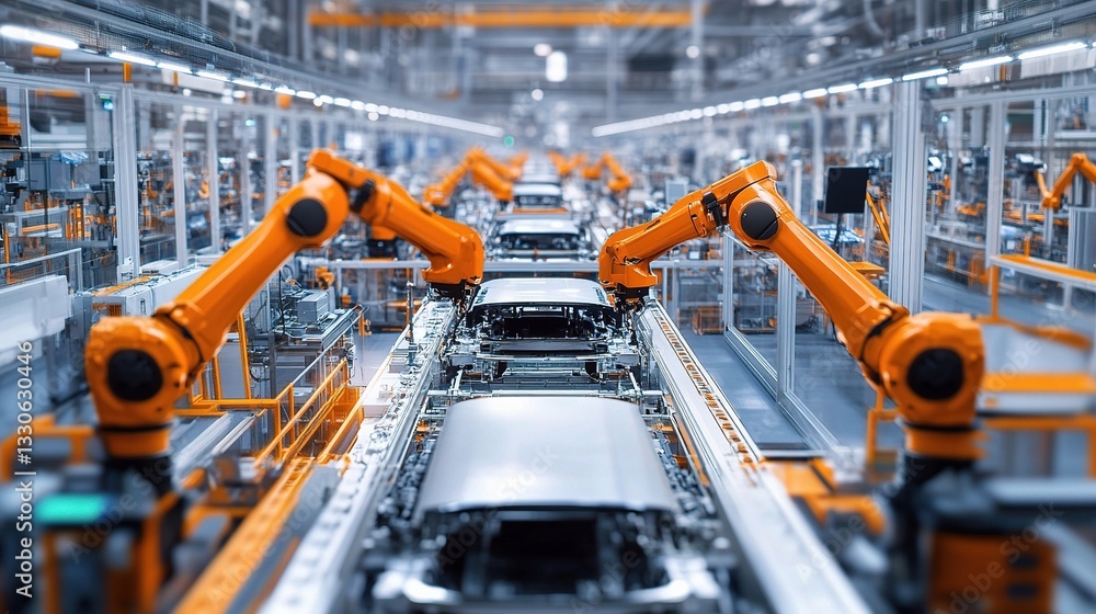 Poster fully automated robotic assembly line in high-volume production