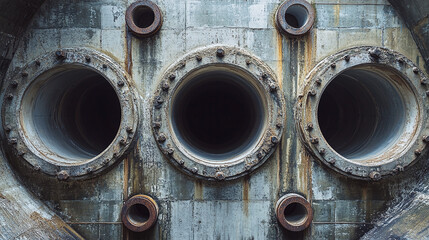 Concentrate on building drainage systems with backhoe and concrete pipes for large power plants