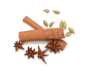 Cinnamon sticks and anise stars 