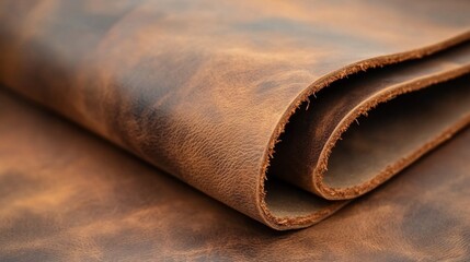 Brown Leather Texture Close Up Detail Showing Surface