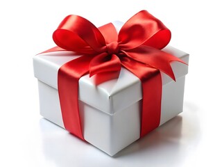 Obraz premium Elegant Gift Box with Red Ribbon