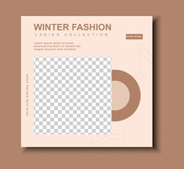 Stylish Winter Fashion Sale Social Media Post Creative Template.