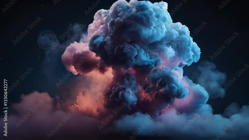 Aufkleber swirling vortex of vibrant multicolored smoke creates dynamic abstract texture in dark background