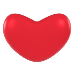 Red heart object isolated on transparent