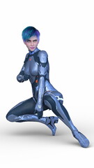 サイバーウーマン　3DCGレンダリング