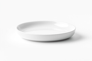 White Ceramic Dinner Plate on a White Background