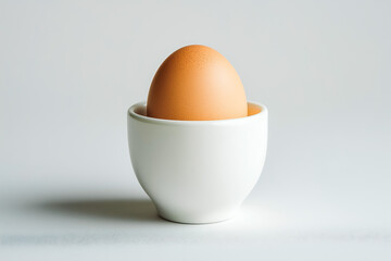 White Ceramic Egg Cup on a White Background