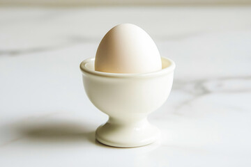 White Ceramic Egg Cup on a White Background