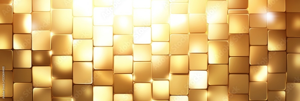 Poster glimmering golden tiles create an abstract background with a pearl-like shine and smooth texture