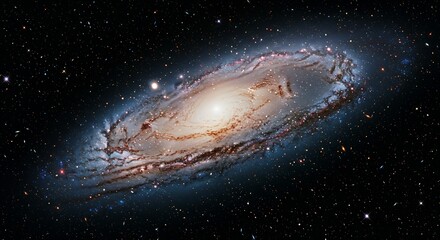Andromeda galaxy surrounded by countless stars in the vast universe.