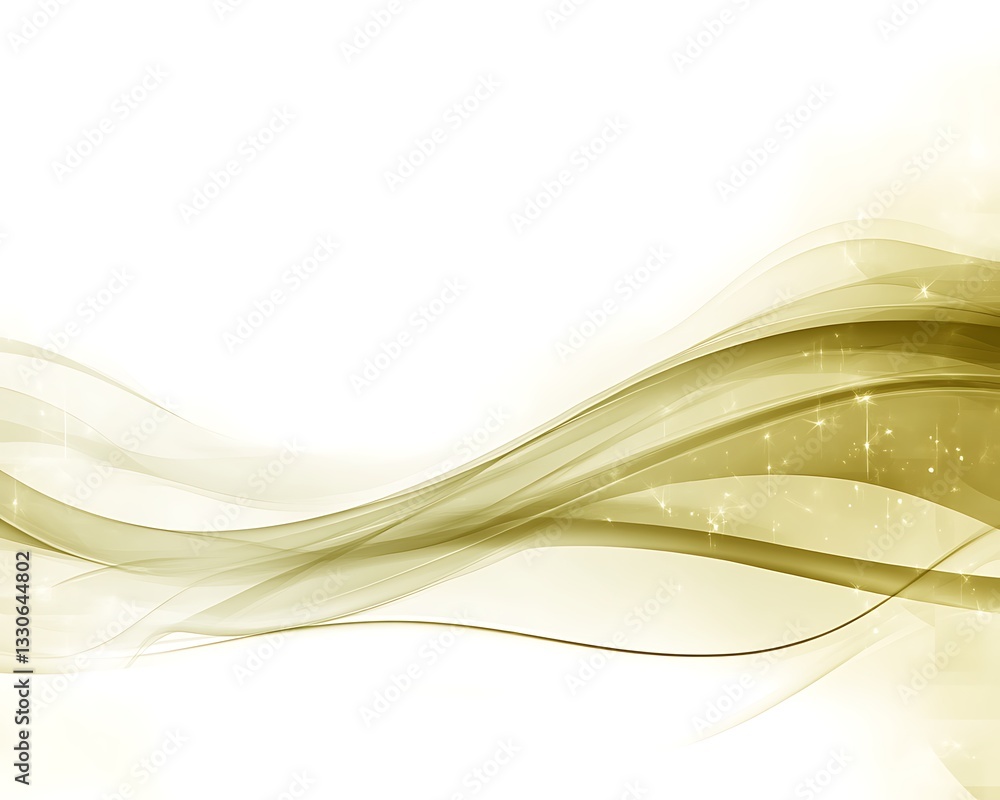 Canvas Prints abstract golden wavy lines with sparkling star like highlights