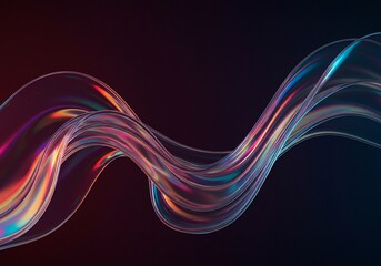 Naklejka premium Abstract swirling light forms vibrant neon waves. AI Generated