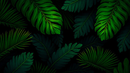 Vibrant tropical greenery a dense collection of lush leaves texture