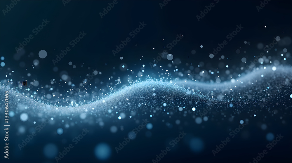 Aufkleber elegant blue particle wave abstract bokeh background