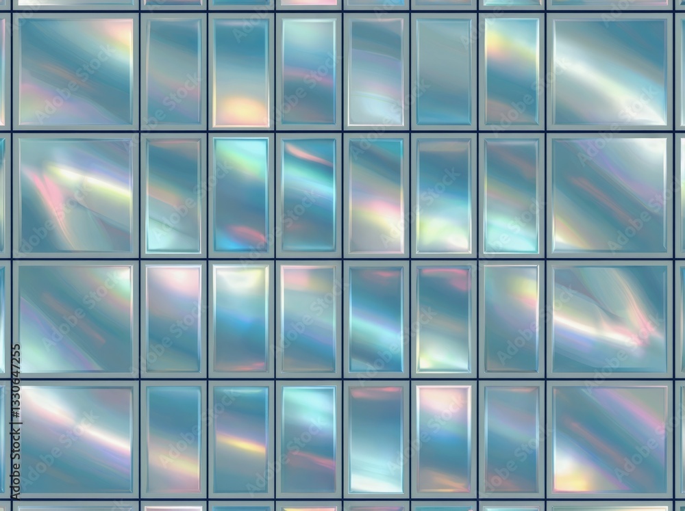 Poster abstract representation of pearl-like tiles with shimmering reflections in a modern setting