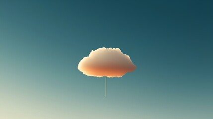 Abstract Cloud with String - Minimalist Concept