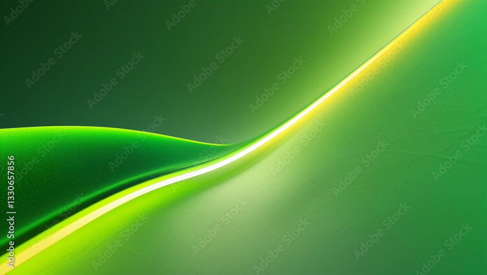 Poster abstract emerald gradient with wave effect and luminous line design element