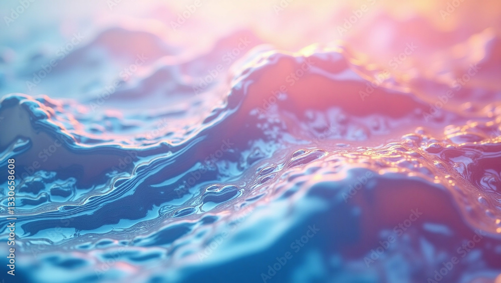 Poster abstract liquid surface with pastel colors creating a mesmerizing visual texture