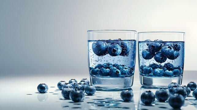 Freshly squeezed blueberry juice on the table