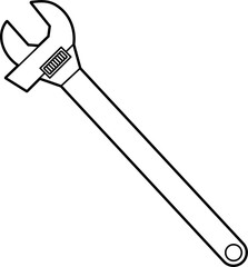 Wrench outline vector