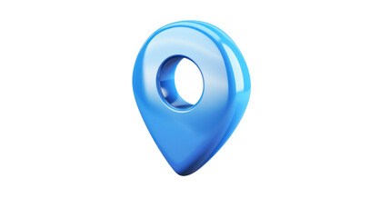 Blue location pin showing accurate global positioning on transparent background