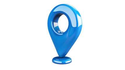 Blue location pin icon showing accurate global positioning on transparent background
