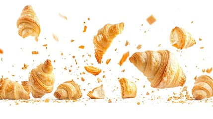 Fresh baked butter breakfast croissants