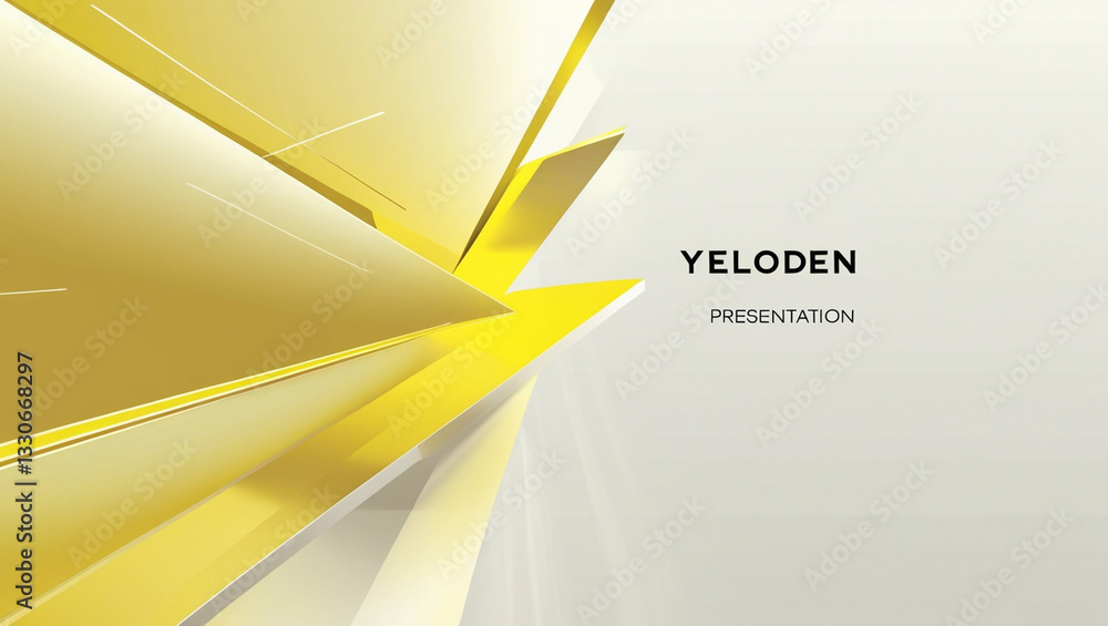 Poster dynamic presentation background featuring golden angular shapes and sharp accents