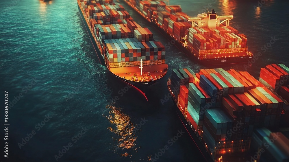 Poster global freight network displayed in 3d digital visualization