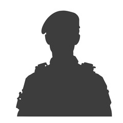 Soldier silhouette vector, powerful military-inspired icon for branding, defense, and security-related media