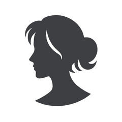 Classic woman profile silhouette vector, ideal for beauty industry, cosmetics, and lifestyle branding