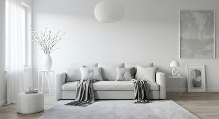 White decor for interior room 
