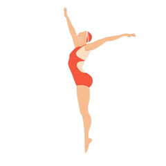 Obraz premium Gymnast in Mid-Air Pose isolated on white or transparent
